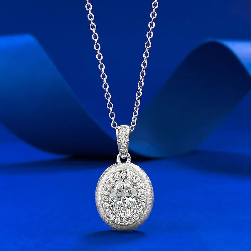 Queen Heart Lab Moissanite Diamond Pendant 100% Real 925 Sterling Silver Wedding Chocker Necklace for Women Engagement Jewelry