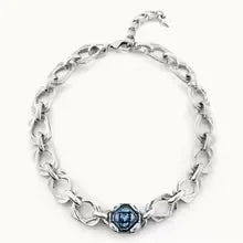 2025 Summer New Style Dazzling Double Layered Blue Crystal Necklace Women's Accessories Gift for Friends' Banquet