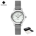 WWOOR Women's Watches Fashion Creative Stainless Steel Bracelet Watch For Women Top Brand Luxury Female Quartz Waterproof Watch