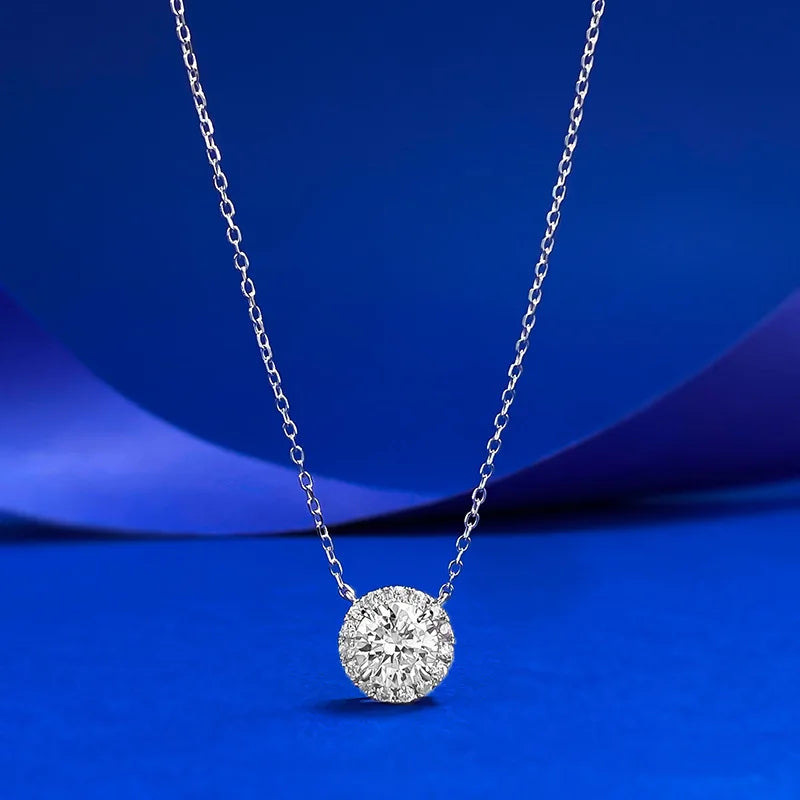 Queen Heart Lab Moissanite Diamond Pendant 100% Real 925 Sterling Silver Wedding Chocker Necklace for Women Engagement Jewelry