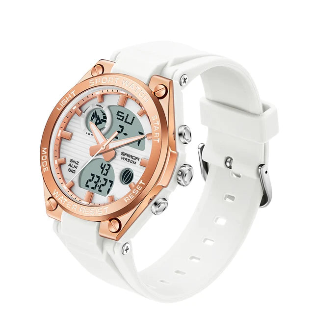 Sanda Brand Casual Fashion Watch Women Sport Chronograph Lady Quartz Wristwatch 50m Waterproof Female Girl Wrist Watch 6067