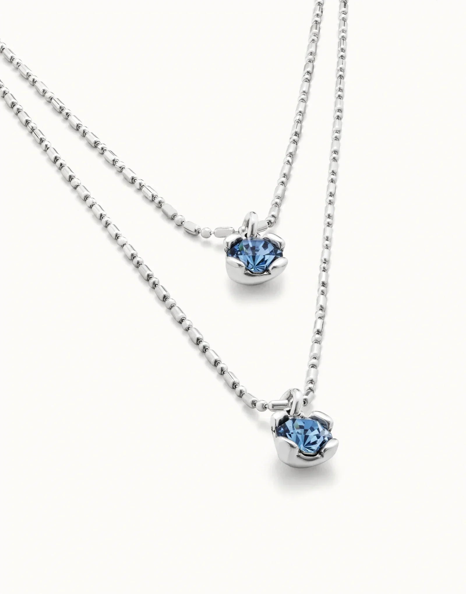 2025 Summer New Style Dazzling Double Layered Blue Crystal Necklace Women's Accessories Gift for Friends' Banquet