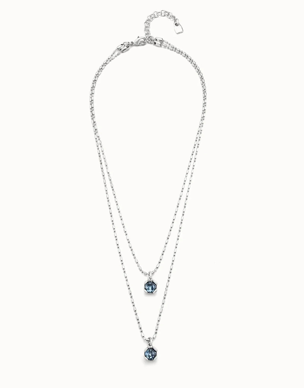2025 Summer New Style Dazzling Double Layered Blue Crystal Necklace Women's Accessories Gift for Friends' Banquet
