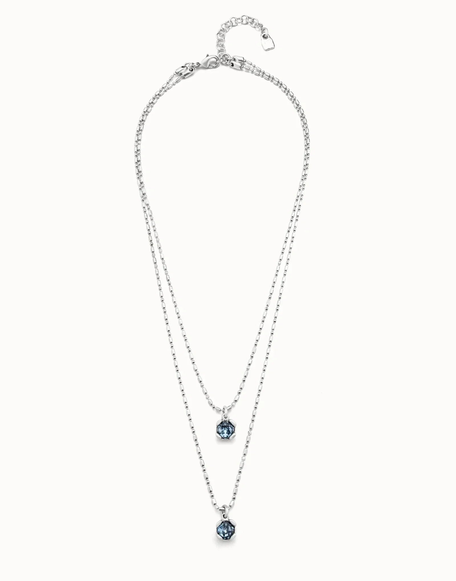2025 Summer New Style Dazzling Double Layered Blue Crystal Necklace Women's Accessories Gift for Friends' Banquet
