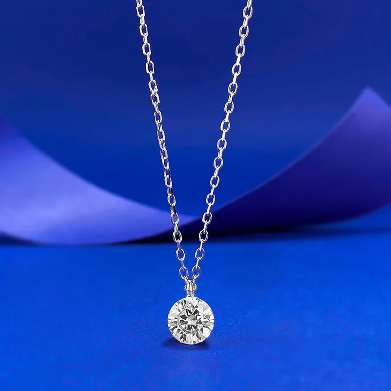 Queen Heart Lab Moissanite Diamond Pendant 100% Real 925 Sterling Silver Wedding Chocker Necklace for Women Engagement Jewelry