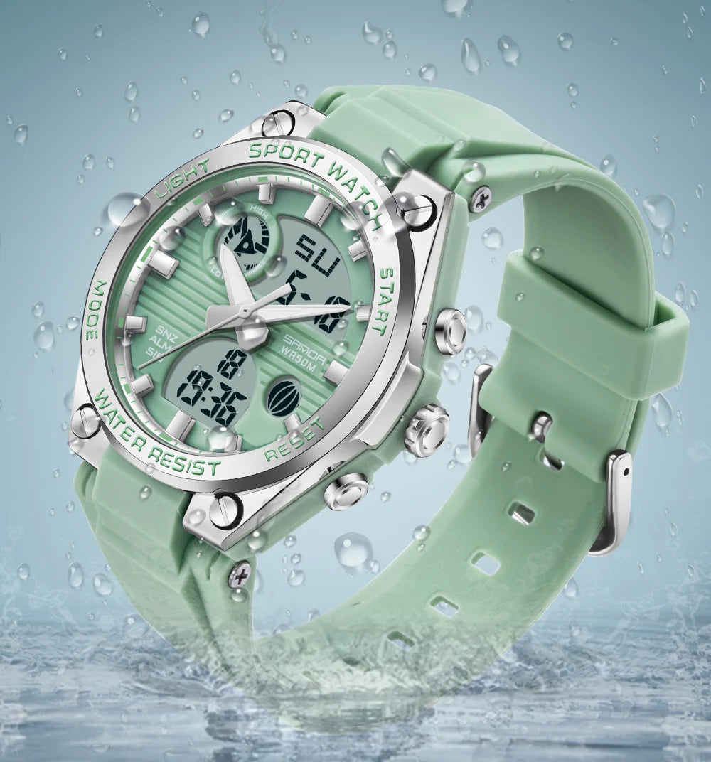 Sanda Brand Casual Fashion Watch Women Sport Chronograph Lady Quartz Wristwatch 50m Waterproof Female Girl Wrist Watch 6067