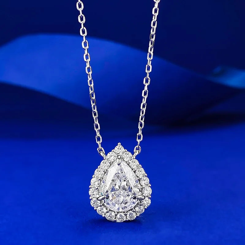 Queen Heart Lab Moissanite Diamond Pendant 100% Real 925 Sterling Silver Wedding Chocker Necklace for Women Engagement Jewelry