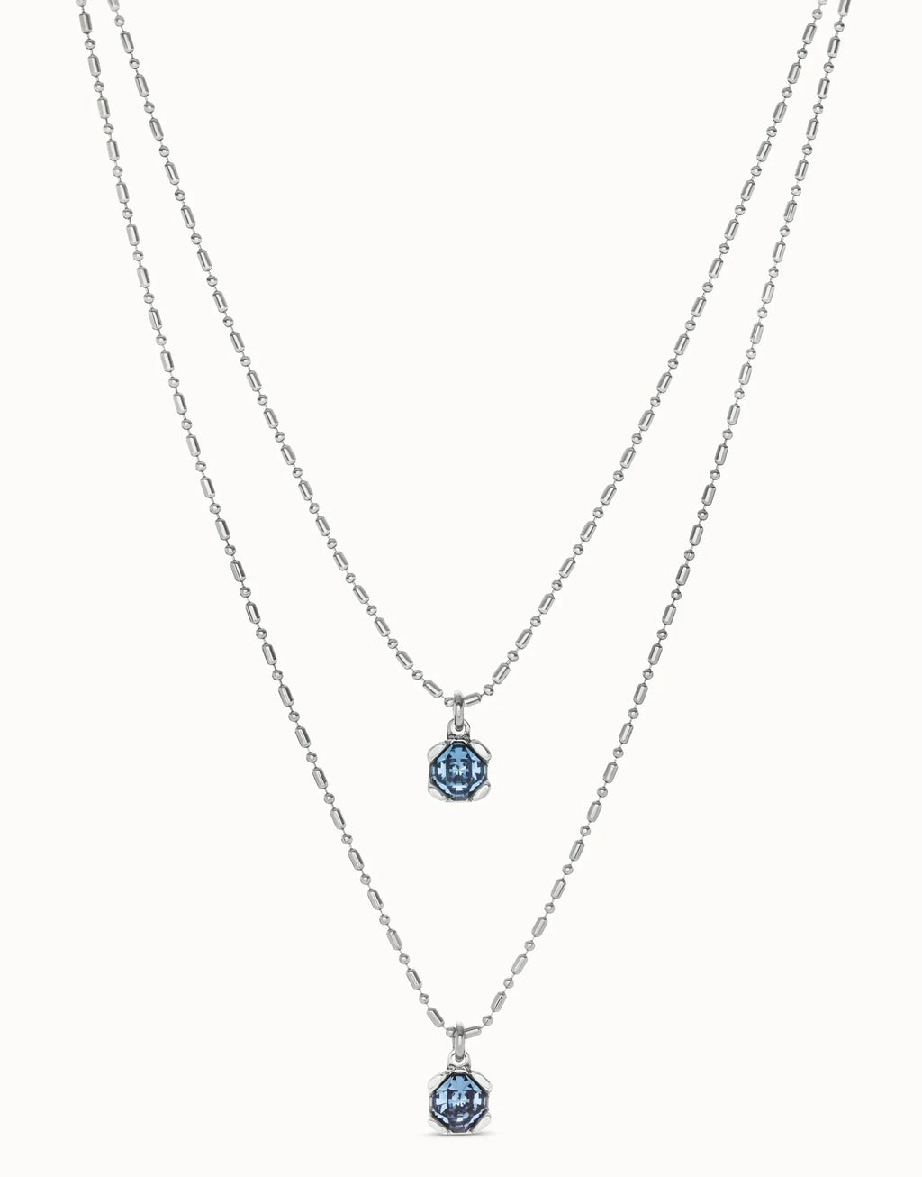 2025 Summer New Style Dazzling Double Layered Blue Crystal Necklace Women's Accessories Gift for Friends' Banquet