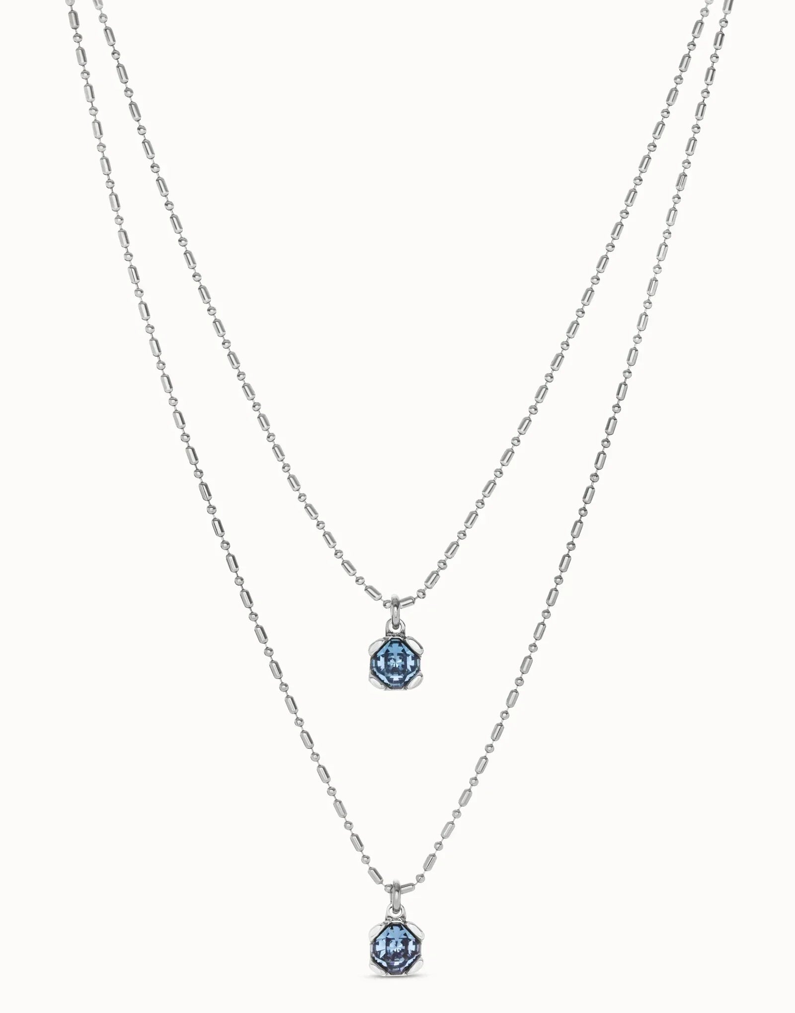 2025 Summer New Style Dazzling Double Layered Blue Crystal Necklace Women's Accessories Gift for Friends' Banquet