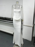 Typhaland Slim Pleated Maxi Dress For Women Sleeveless Sexy Plunge Evening Party Dress Summer 2026 Fashion Solid Female Clothes