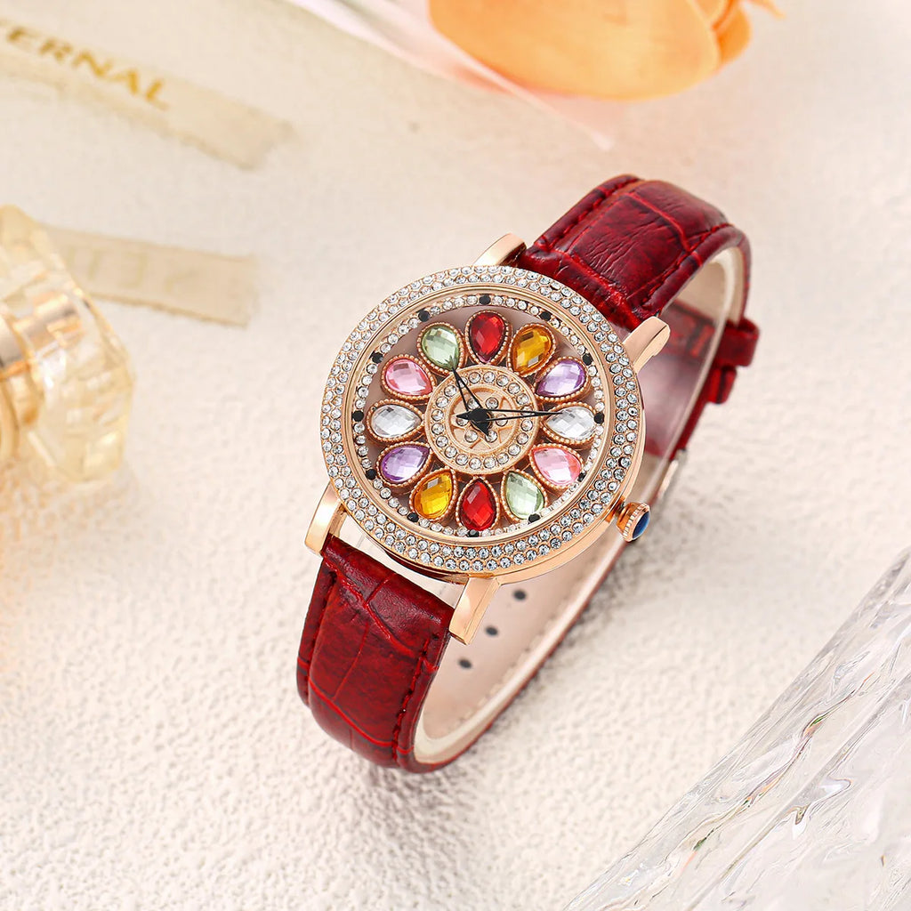 Luxury Brand Elegant Woman Wristwatch Diamond Transit Colours Watches Female Original Ladies Watch Часы Женские Наручные