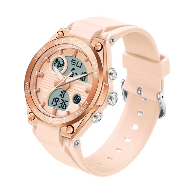Sanda Brand Casual Fashion Watch Women Sport Chronograph Lady Quartz Wristwatch 50m Waterproof Female Girl Wrist Watch 6067