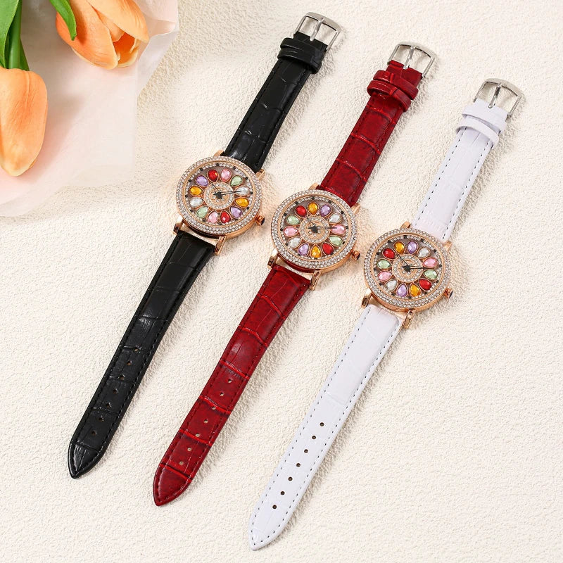 Luxury Brand Elegant Woman Wristwatch Diamond Transit Colours Watches Female Original Ladies Watch Часы Женские Наручные