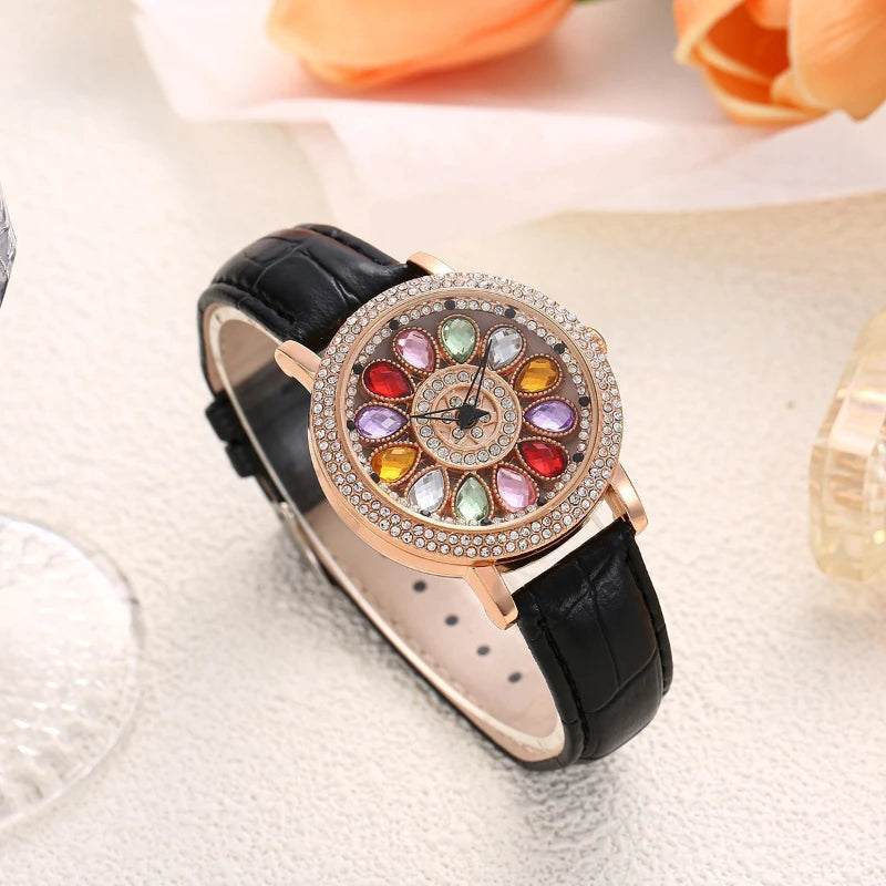 Luxury Brand Elegant Woman Wristwatch Diamond Transit Colours Watches Female Original Ladies Watch Часы Женские Наручные