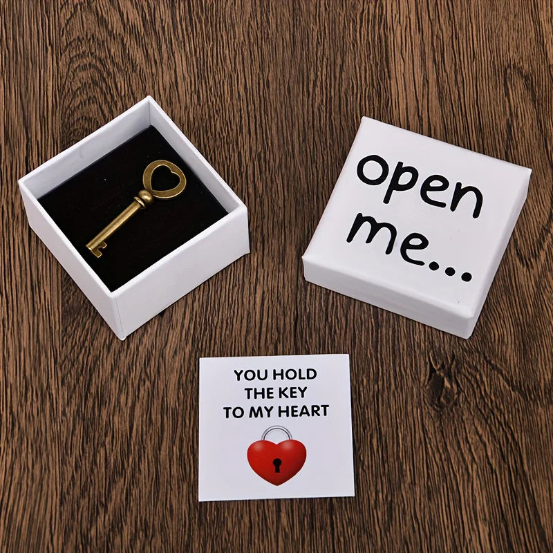 Charming 'Open Me' Surprise Gift Box Containing A Key & Message Card, Perfect for Valentine's Day, and Gifts for Friends