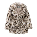 Neo Mint Exclusive Long Brown Leopard Fox Fur Coat Women Winter 2024 New Luxury Hot Brand Fashion Girls Faux Fur Jacket Overcoat