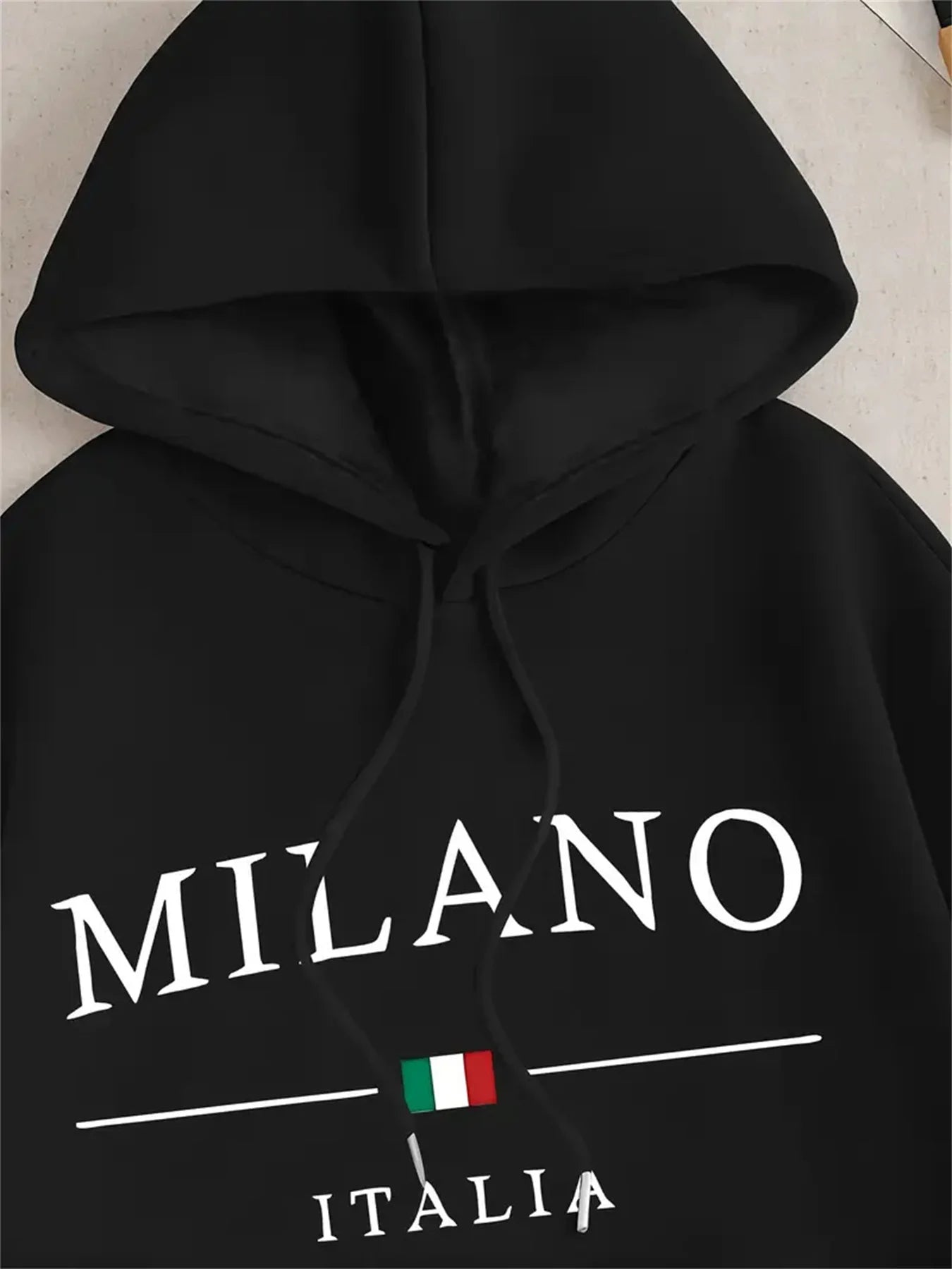 Women's Hoodie+Sweatpants Set Hip Hop Street Casual MILANO ITALIA Letter Printed Loose Sweatshirt Autumn Wool Warm Clothing