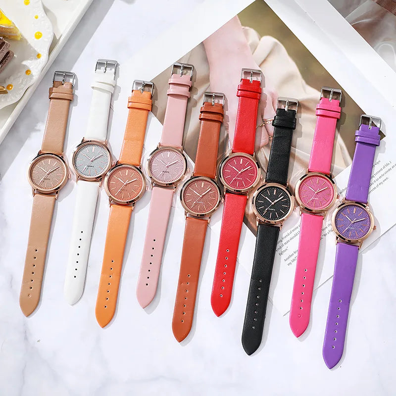 Simple Fashion Women Watches Design Leather Watch Luxury Ladies Business Quartz Wristwatches Womens Small Round Dial Clock