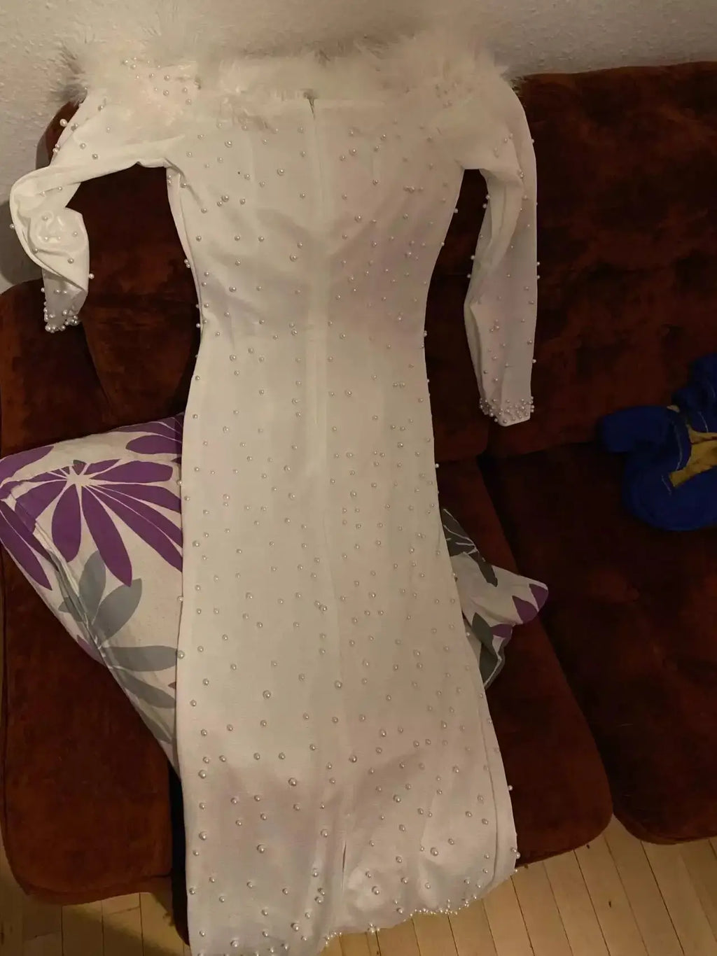 Feather White Dress Party Women Pearls Long Night Dresses High Waist Dance Wedding Prom Bridesmaid Maxi Y2k Summer Vestidos