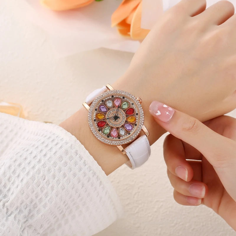 Luxury Brand Elegant Woman Wristwatch Diamond Transit Colours Watches Female Original Ladies Watch Часы Женские Наручные