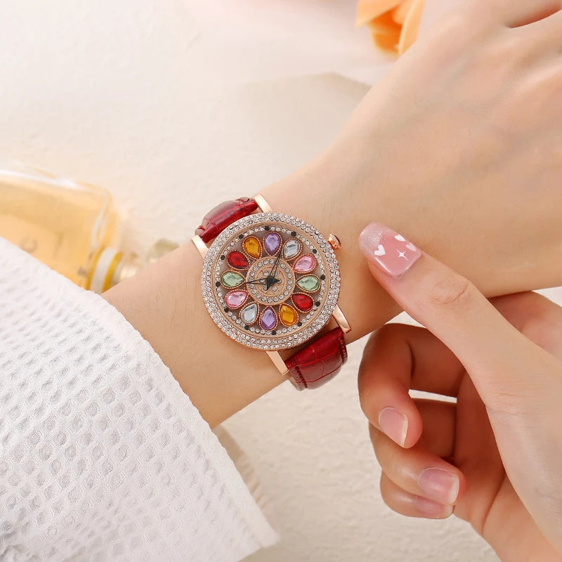 Luxury Brand Elegant Woman Wristwatch Diamond Transit Colours Watches Female Original Ladies Watch Часы Женские Наручные